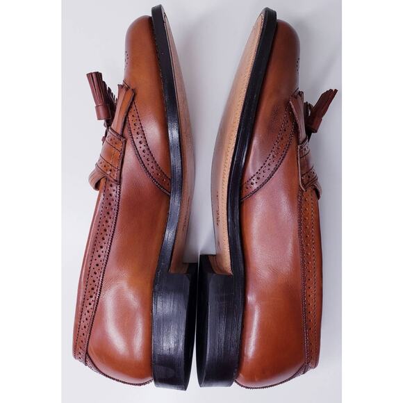 ALLEN EDMONDS BRIDGETON Kiltie Tassel Brogue Loafers Men's Size 8.5D Brown EUC - Picture 8 of 16